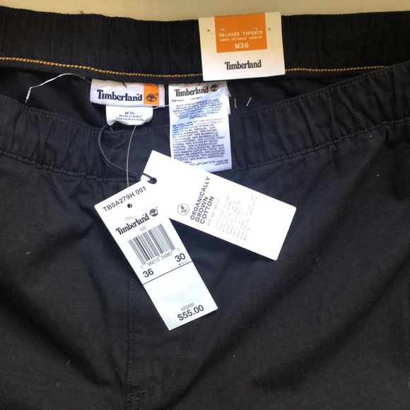 NWT Timberland Men’s Cargo Jogger Pants Black Size 36x30 - Picture 3 of 7